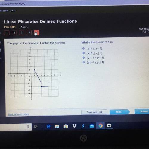 What is the domain of f(x)? {x|1 {x|1 {yl-4 {yl-4 sy< 1