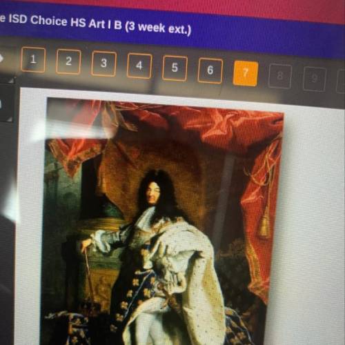 Who is pictured in the image above, which contains characteristics of Baroque art?  A. Louis XIV B.