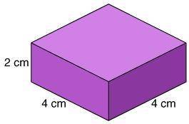 What is the surface area of the rectangular prism below? 16 cm 2 32 cm 2 64 cm 2 128 cm 2