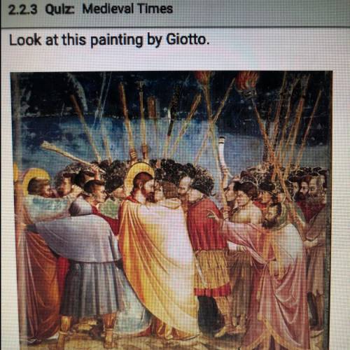 Look at this painting by Giotto. This painting demonstrates Giotto's innovative use of: