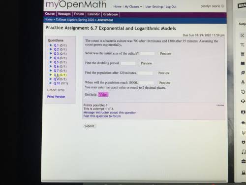 College algebra need help