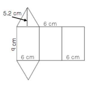 The Total Surface Area for the shape below is _________. (round to nearest tenth.)