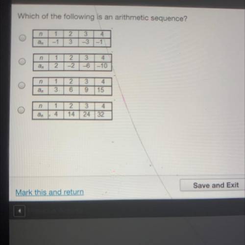 Which of the following is an arithmetic sequence ?