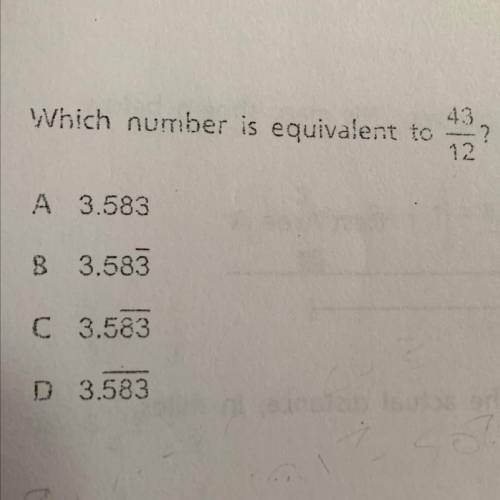 What number is equivalent to 43/12?