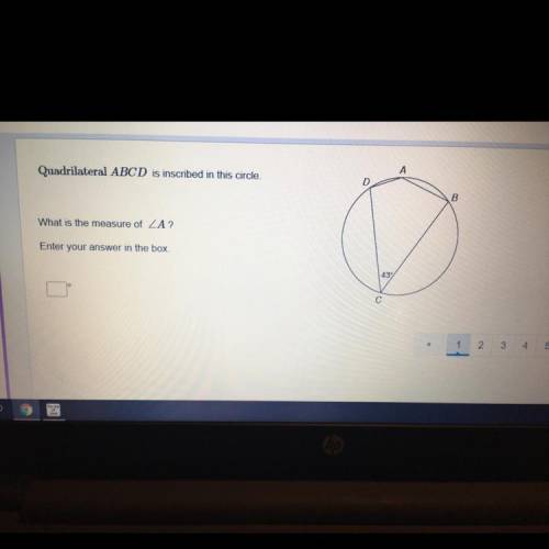 Quadrilateral ABCD is inscribed in this circle. What is the measure of ZA? Enter your answer in the