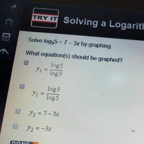 Solve log9^5 = 7 - 3x by graphing