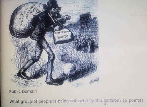 3.(MC)What group of people is being criticized by this cartoon? (5 points)a) southern Democrats who
