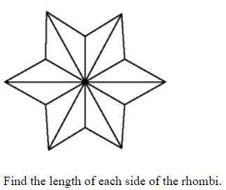 A design was set for a stained glass window consisting of six congruent rhombi in a flower-like patt