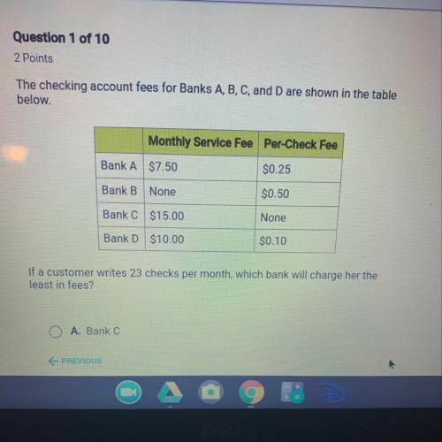 If a customer writes 23 checks per month, which bank will charge her the least in fees?