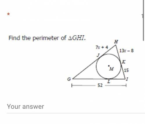 Find the perimeter of GHI Please help me
