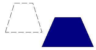 Nolan drew a pre-image of a trapezoid using a dashed line. Which shows an isometric transformation o