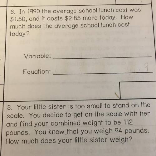 In 1990 the average school lunch cost was $1.50, and it costs $2.85 more today. How much does the av