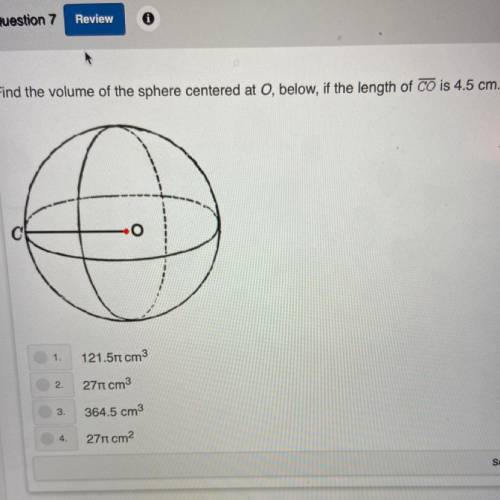 How would I find the value of the sphere centered at o?