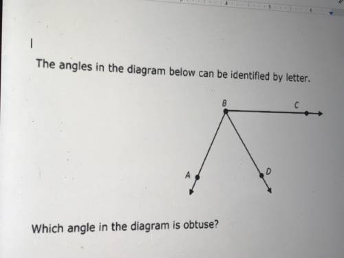 Which angle in the diagram is obtuse?