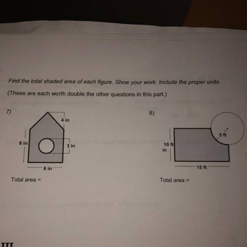What’s the total are of these 2 problems