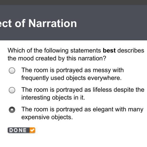 Which of the following statements best describes the mood created by this narration? The room is por
