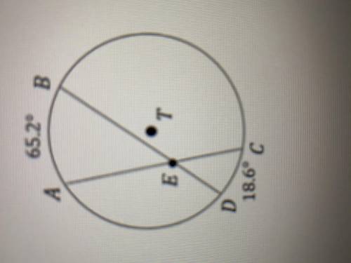 In circle T below, find the measure of angle BEC (This is actually Geometry so..)