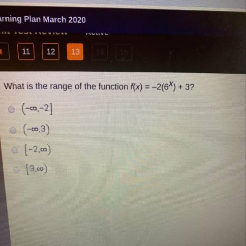 What is the range of the function f(x) = -2(6^x) + 3?