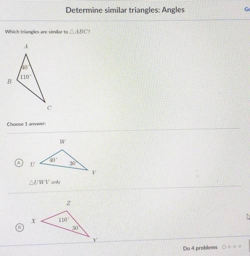 Which triangles are similar to the change in ABC?