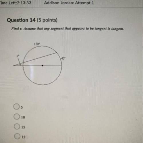 Find x. assume that any segment that appears to be tangent is tangent.