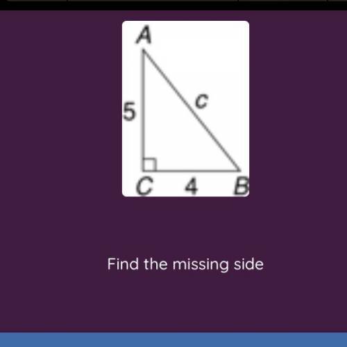 Find the missing sides  a) 41  b) 6.2  c) 6.4 d) 9