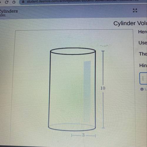 What is the volume of the cylinder provided?