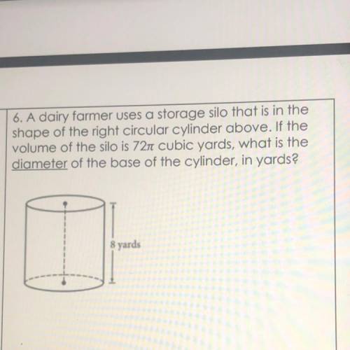 What is the diameter of the base of the cylinder,in yards?