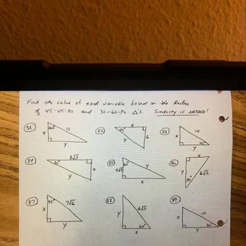 Anyone know what these 45-45-90 triangles are along with 30-60-90?