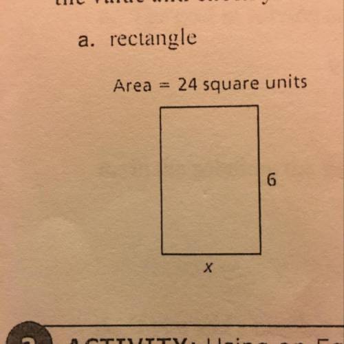 I need to find the value of x and the value