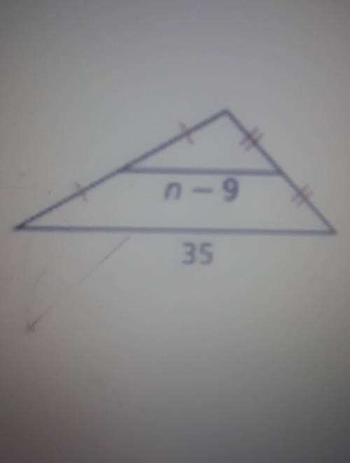 Find the value of n in each triangle