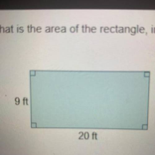 What is the area of the rectangle, in square feet? A- 29  B- 58  C- 120 D- 180