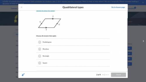 What kinds of quadrilateral is the shape shown?