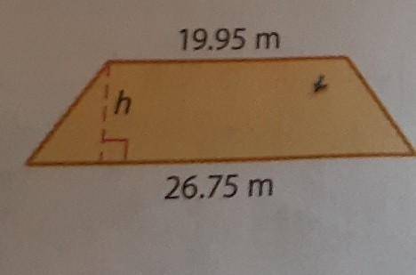 Apply what you know about rounding to explain how to estimate the height h of the trapozoid shown if