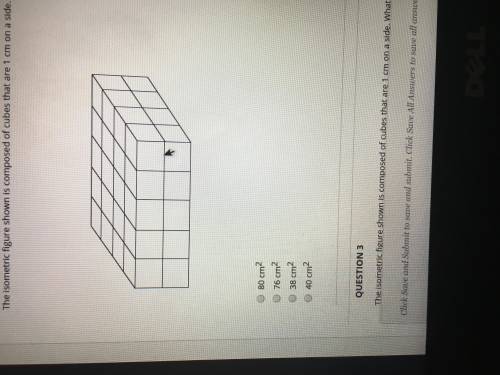 The isometric figure shown is composed of cubes that are 1cm on a side . What is the surface area of