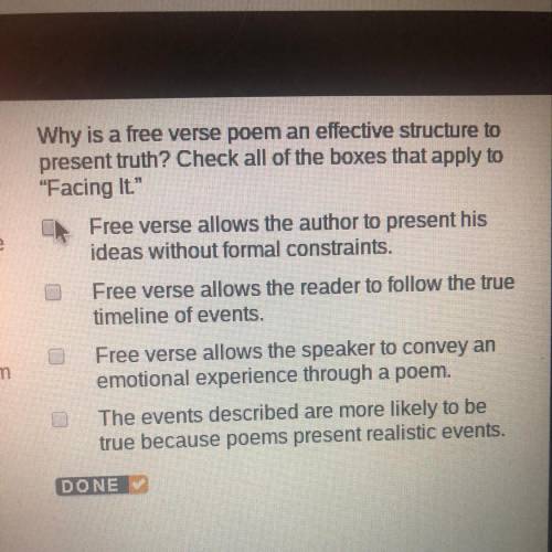 Why is a free verse poem an effective structure to present truth?