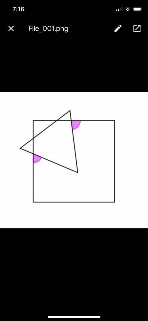 What are the sum of the two pink angles?