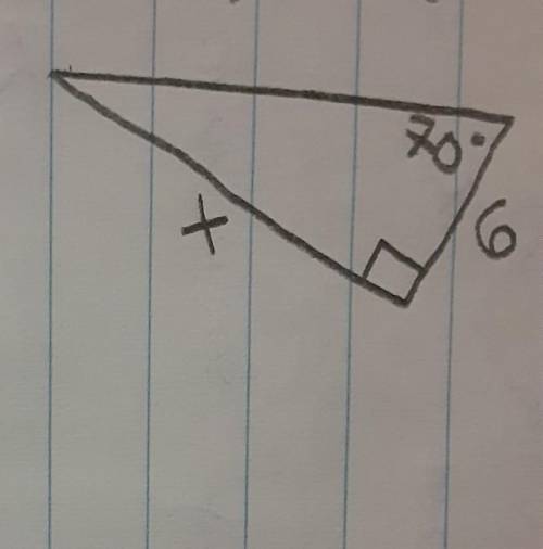 Using trig ratios, solve for side x?