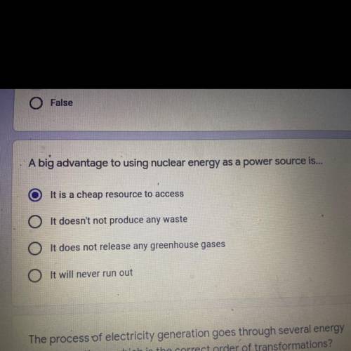 Nuclear energetic is considered a RENEWABLE energy source  True or false?