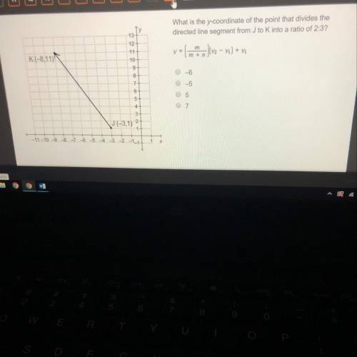 What is the y-coordinate of the point that divides the directed line segment from J to k into a rati