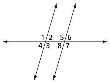 Which of the following are alternate interior angles? Select all that apply.A. ∠5 and ∠4B. ∠6 and ∠5