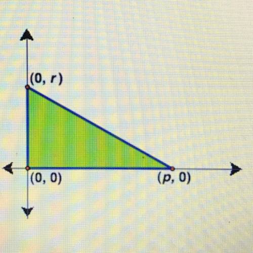 Which expression represents the length of the hypotenuse of the right triangle? a) r^2 b) r^2+p^2 c)