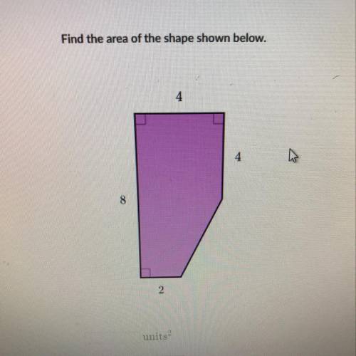 Find the area of the shape shown below. units?