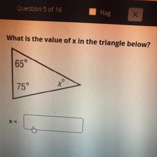 What is the value of x in the triangle below