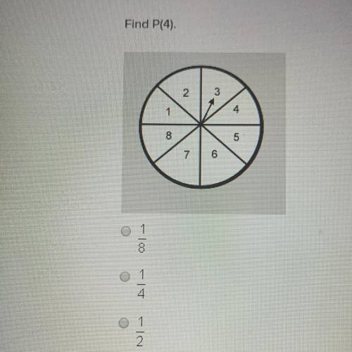 Find P(4) A) 1/8 B)1/4 C)1/2