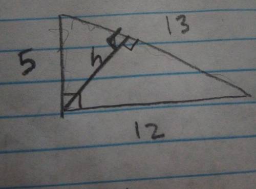 Find the height,h, of the triangle