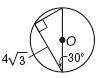 Find the circumference of circle O to the nearest hundredth.