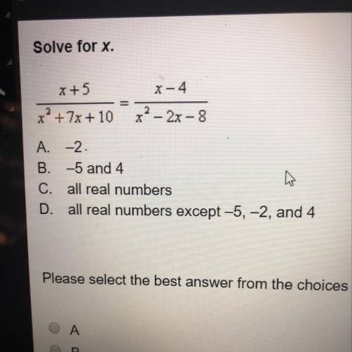 Solve for x.solve for x