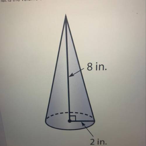 What is the volume of the cone? A.16.8 B.33.5 C.134.0 D.8.4
