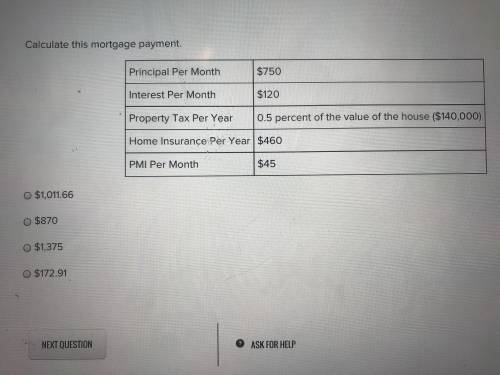 What is the calculation of this mortgage payment?