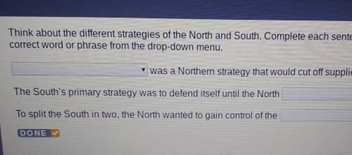 Was a Northern strategy that would cut off supplies from the South,The South's primary strategy was
